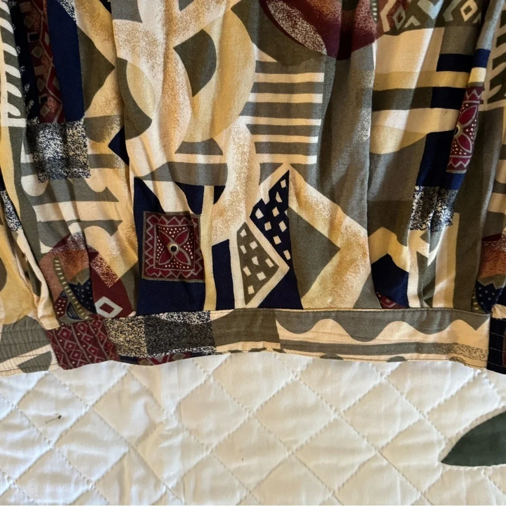 80’s 90’s Vintage Geometric Patterned Pull On Skirt - Picture 3 of 7